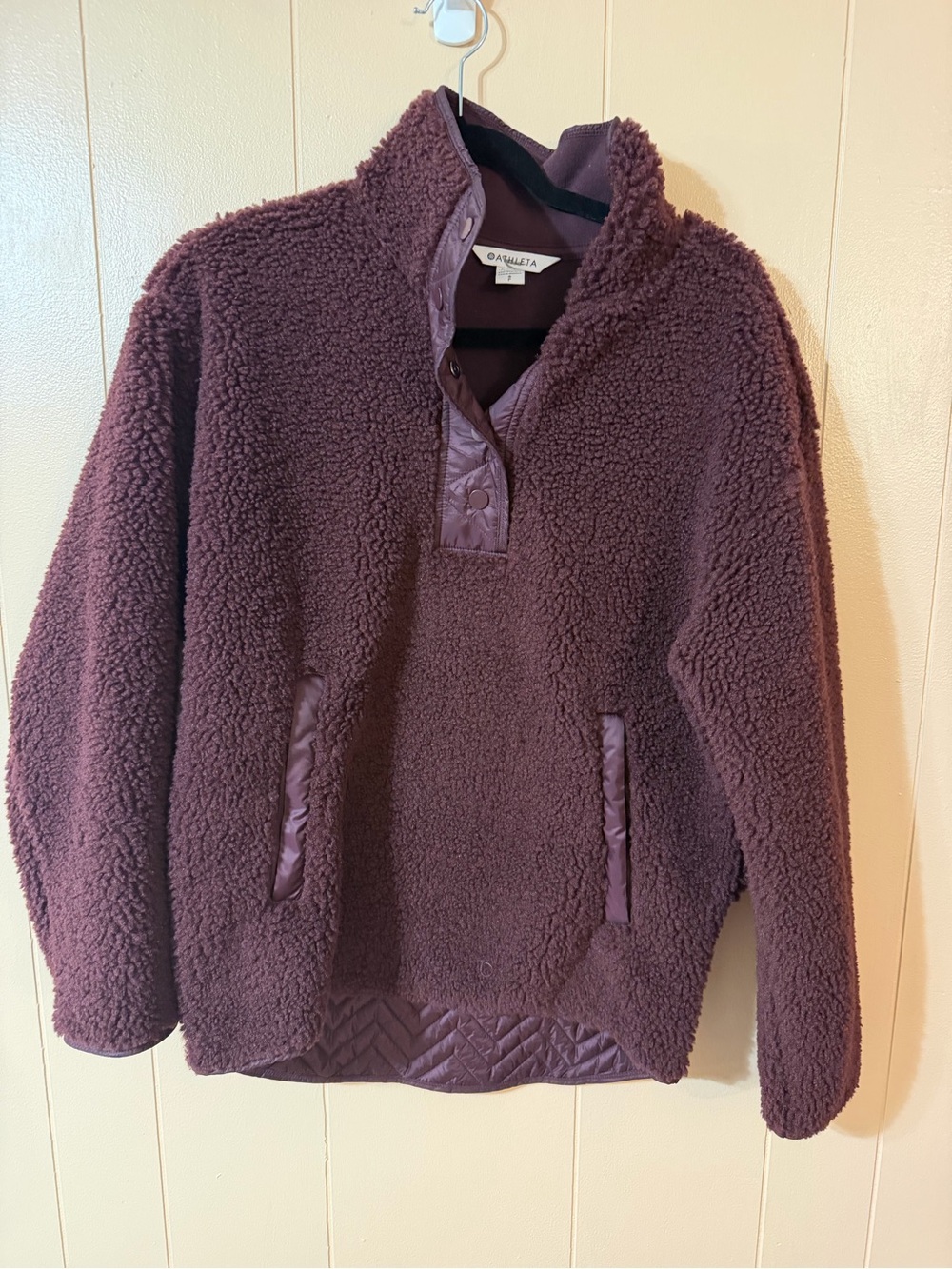 Athleta Cozy Sherpa Pullover - Deep Plum